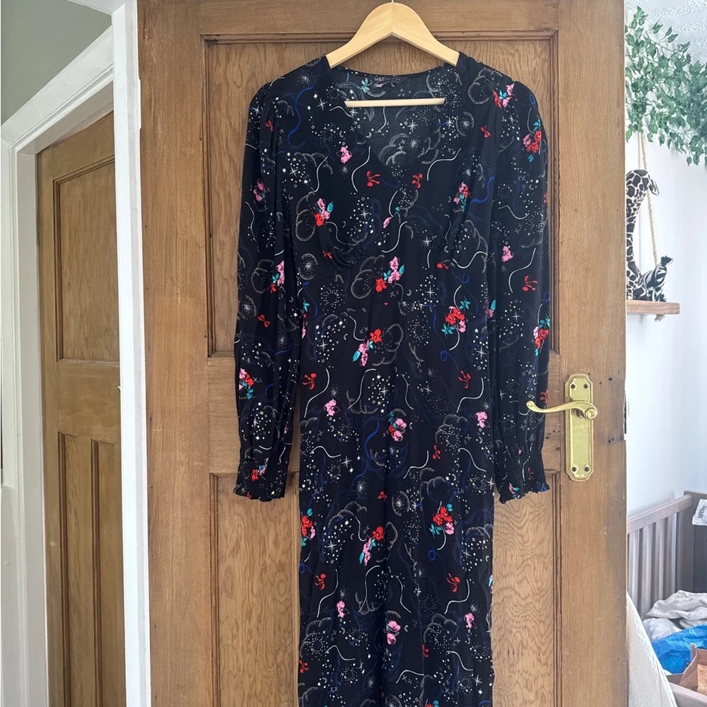 Elegant Black Floral Women's Dress